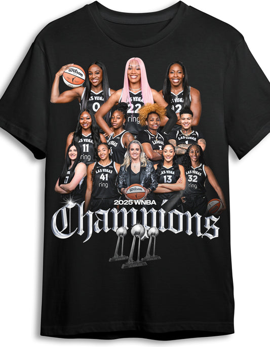 Las Vegas Aces WNBA 2025 Champions Graphic T-Shirt